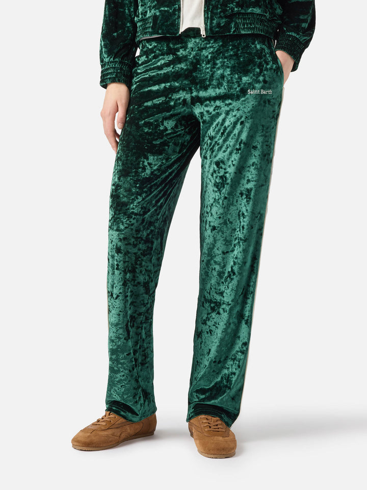 Yvonne grüne Chenille-Hose 