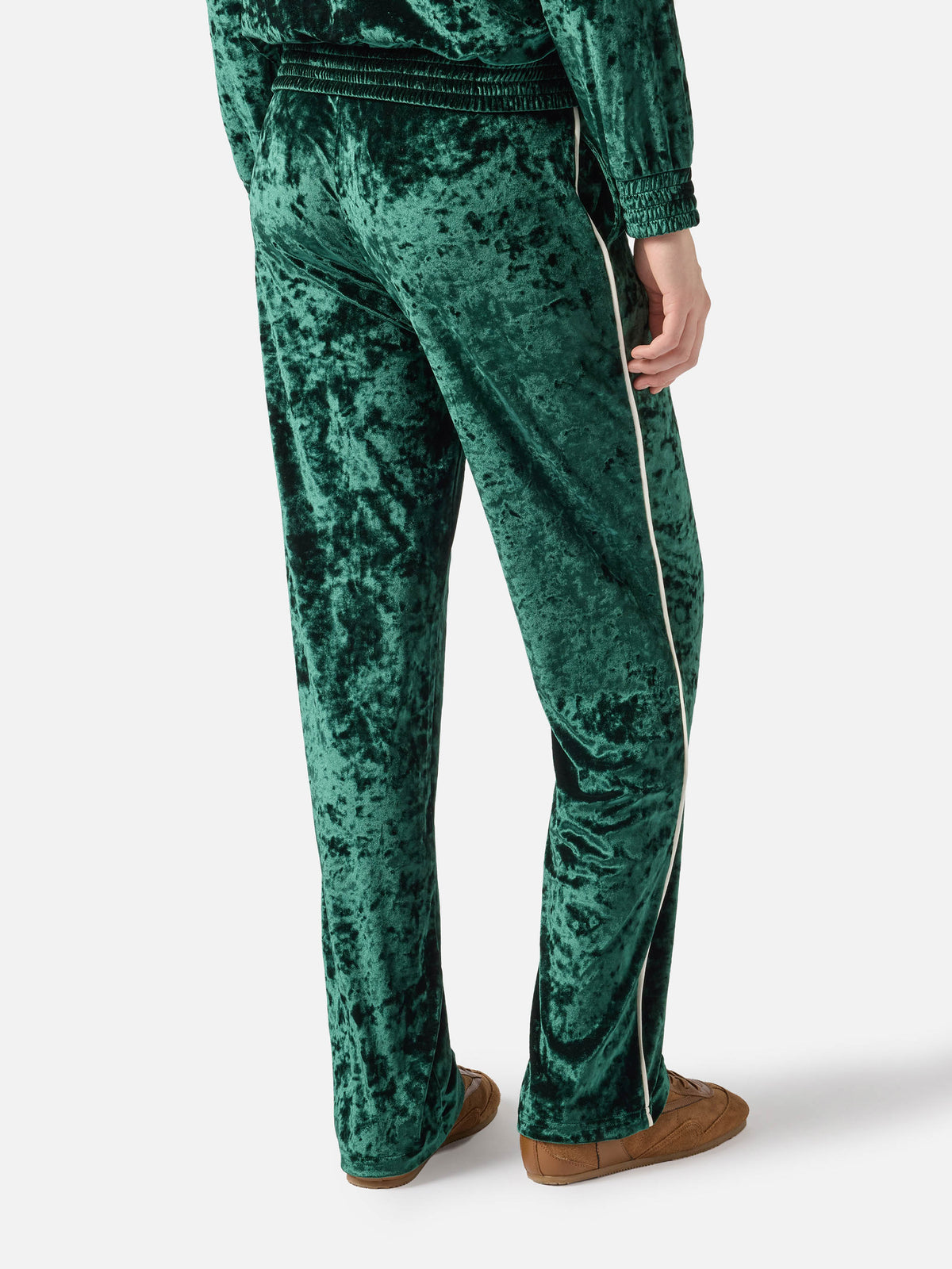 Pantaloni Yvonne in ciniglia verde