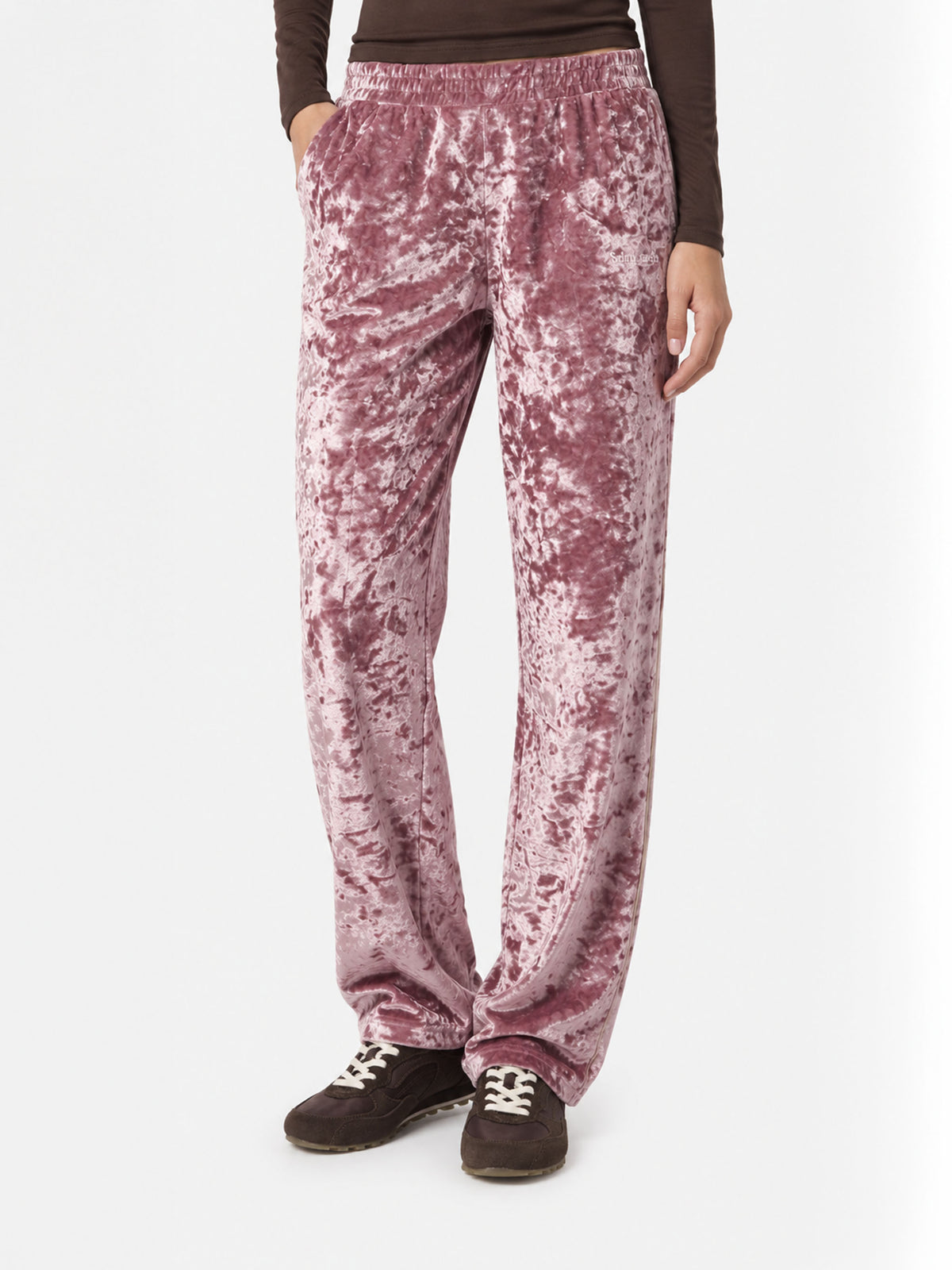 Yvonne pink chenille jogger pants