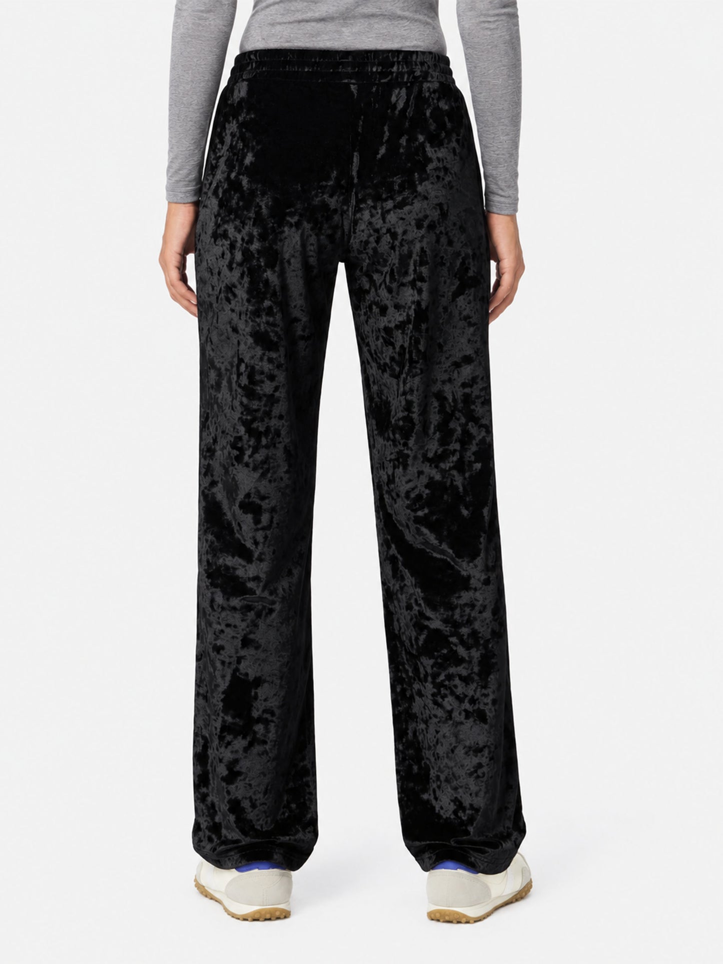 Yvonne black chenille jogger pants