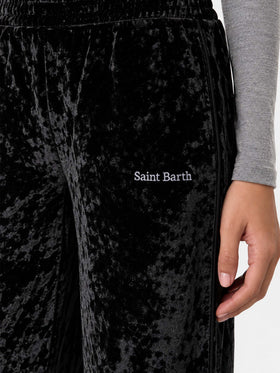 Yvonne black chenille jogger pants