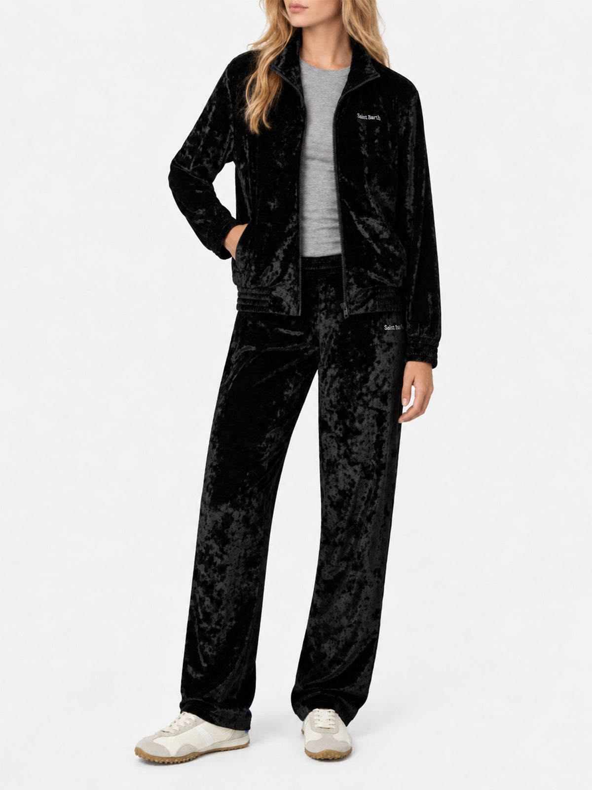 Pantalones jogger Yvonne de chenilla negra 