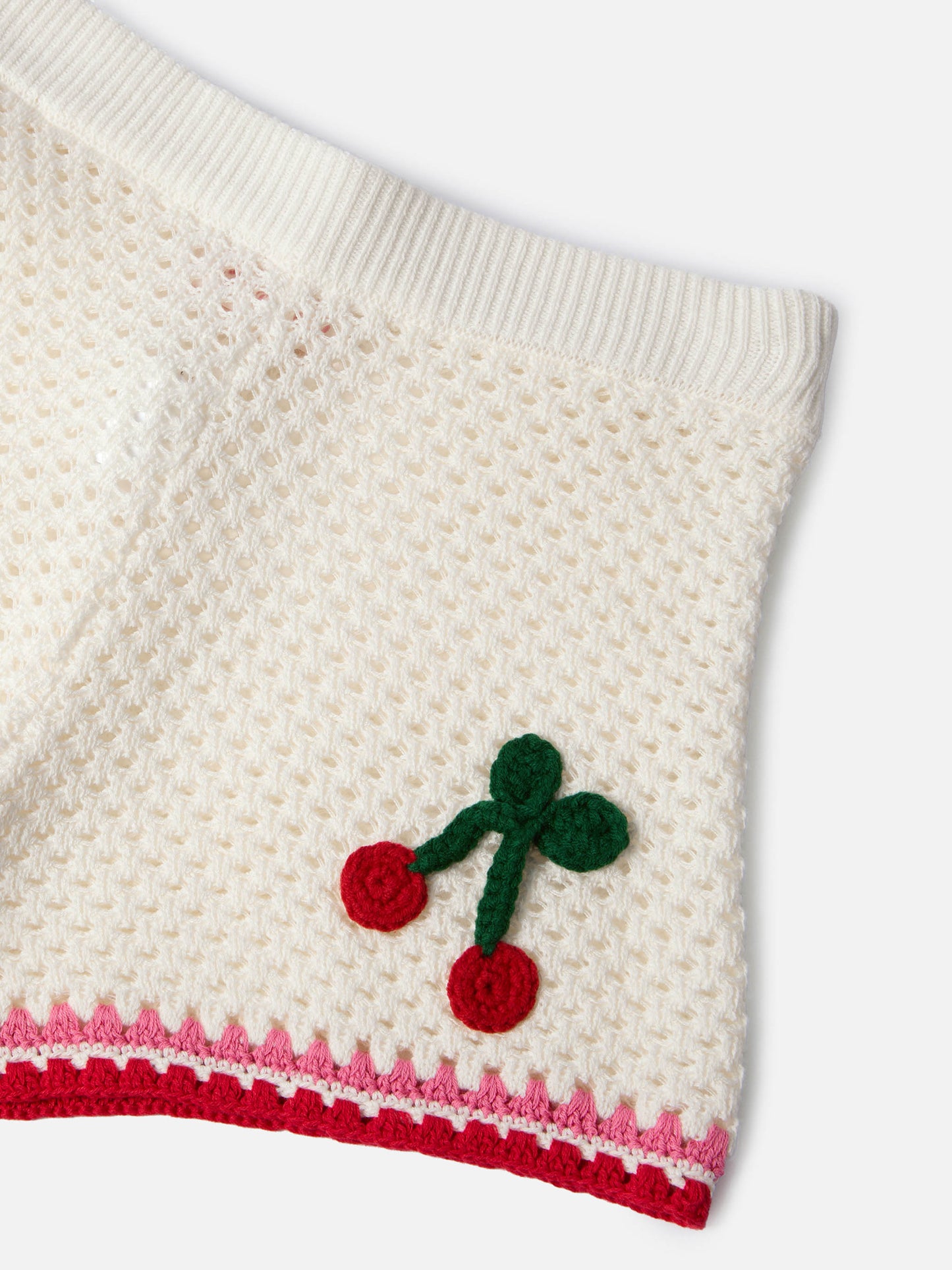 Yvette Jr cotton blend shorts in white with embroidered patches