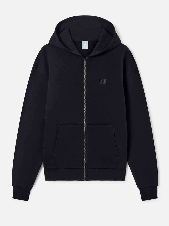 Felpa Zadie nera con zip e patch logo