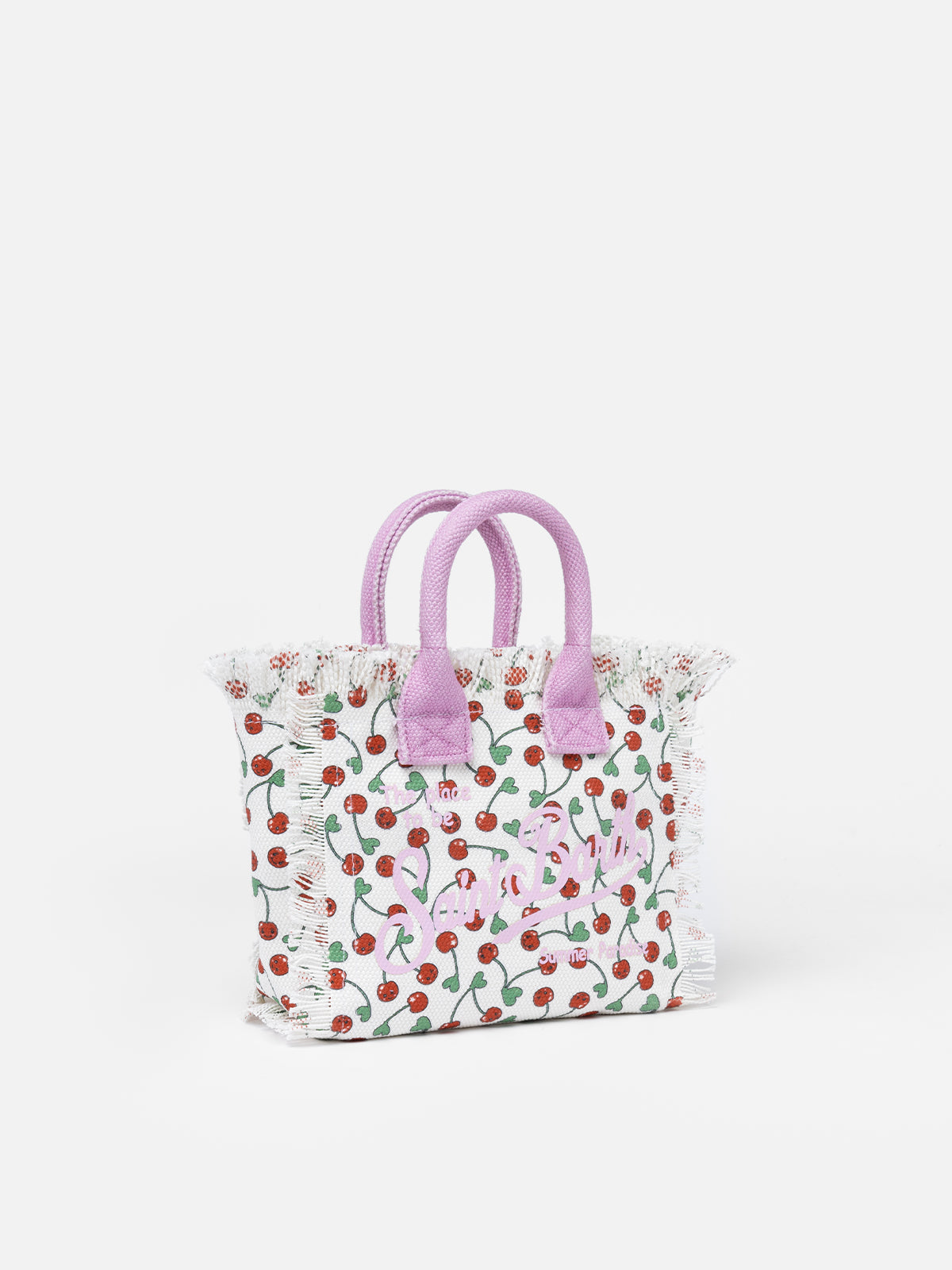 Mini-Kosmetiktasche aus kirschfarbenem Baumwollcanvas