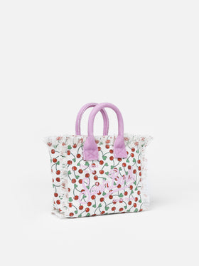 Mini-Kosmetiktasche aus kirschfarbenem Baumwollcanvas