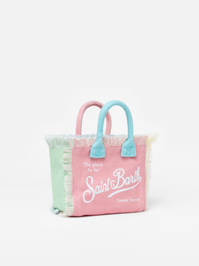 Mehrfarbige Mini-Kosmetiktasche aus Baumwollcanvas