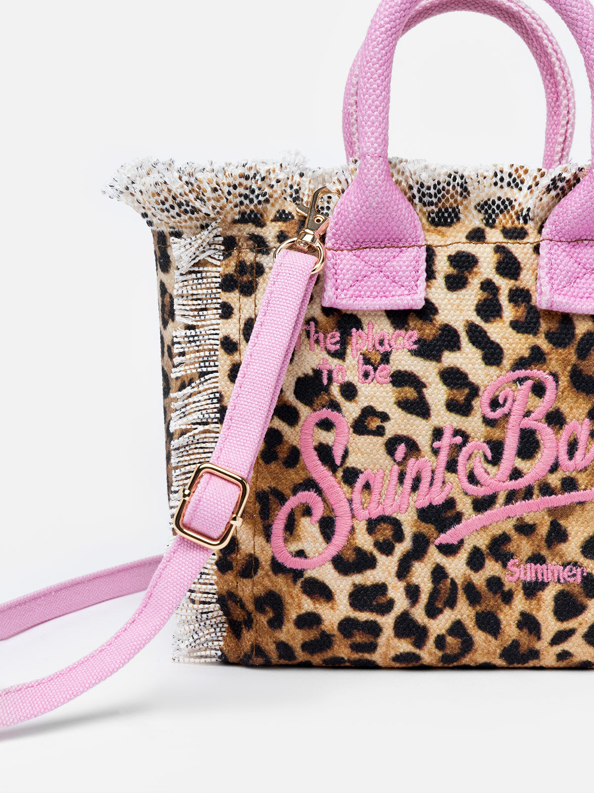 Mini-Kosmetiktasche aus Animalier-Baumwollcanvas