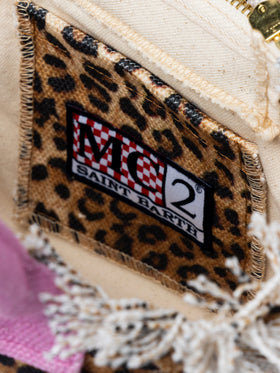 Mini-Kosmetiktasche aus Animalier-Baumwollcanvas