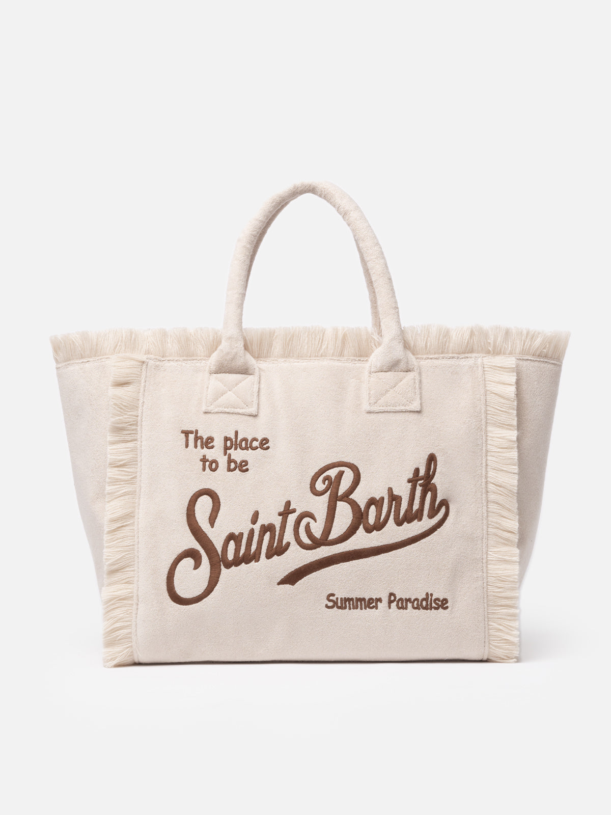 Beige terry Vanity Sponge tote bag