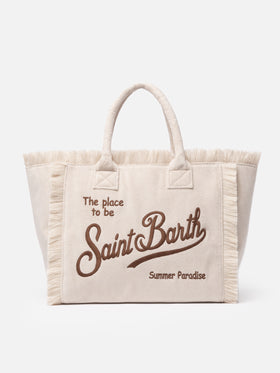 Beige terry Vanity Sponge tote bag