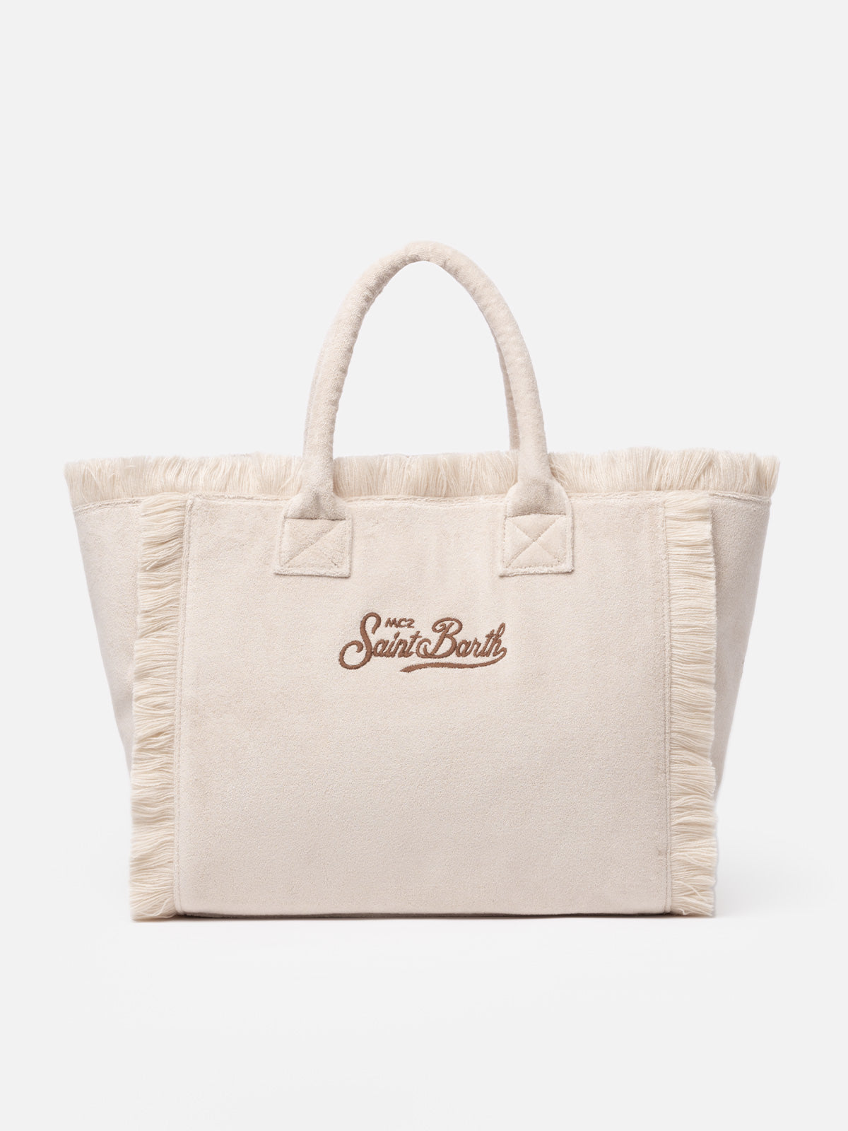 Beige terry Vanity Sponge tote bag