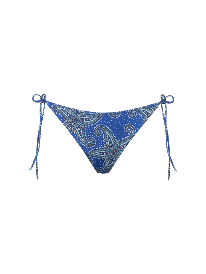 Woman blue swim briefs with paisley pattern - MC2 Saint Barth