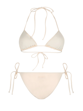 Woman triangle beige bikini with rhinestones - MC2 Saint Barth