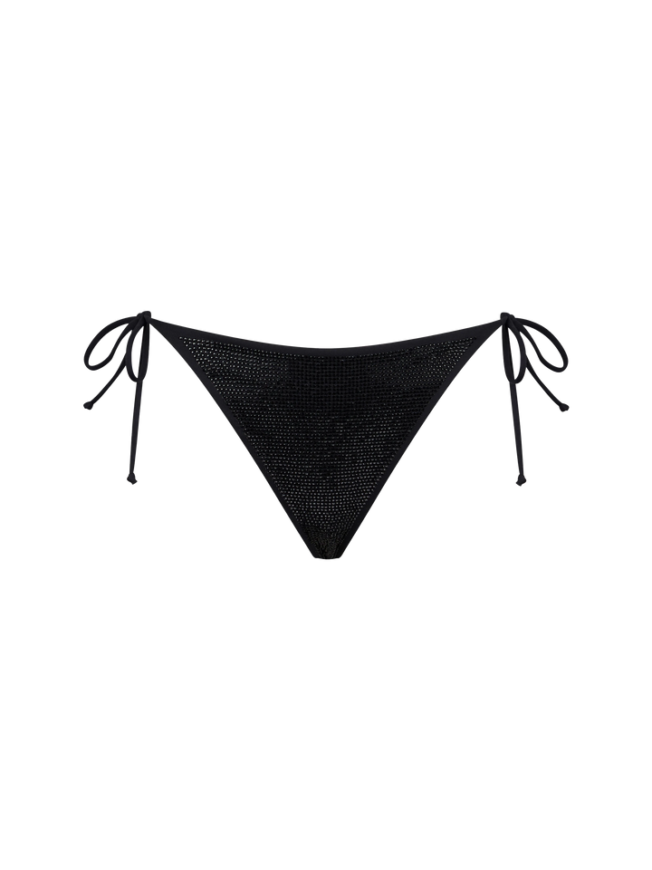 Woman black bandeau bikini with rhinestones - MC2 Saint Barth