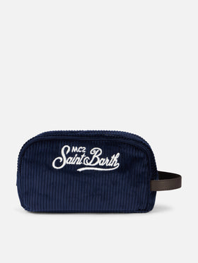 Blue corduroy beauty case