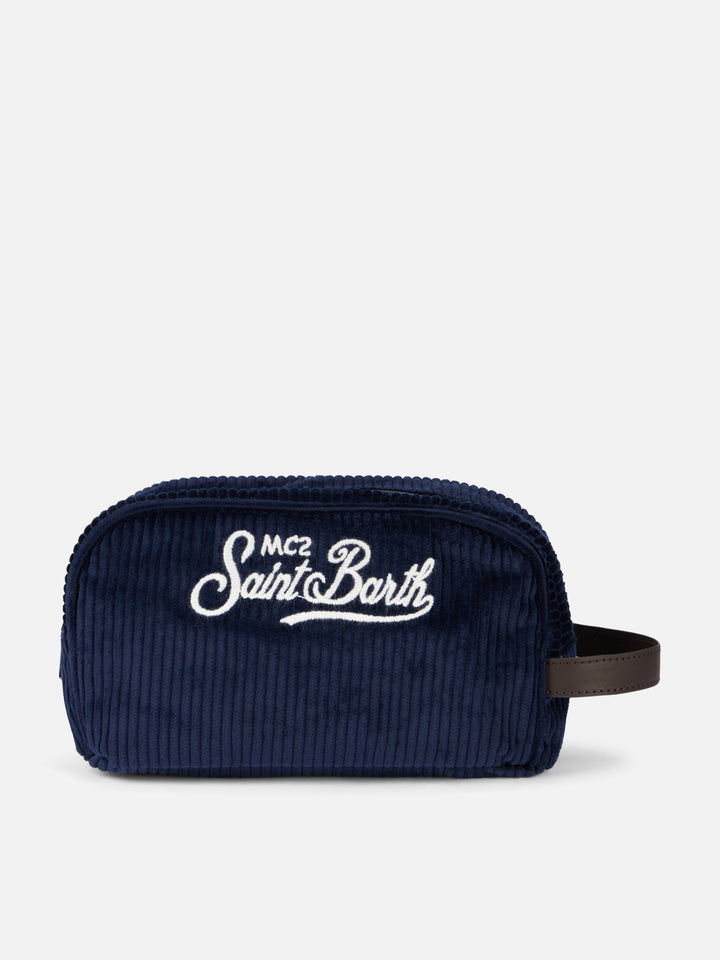 Blue corduroy beauty case
