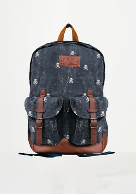 Canvas backpack Cody with micro skull print - MC2 Saint Barth