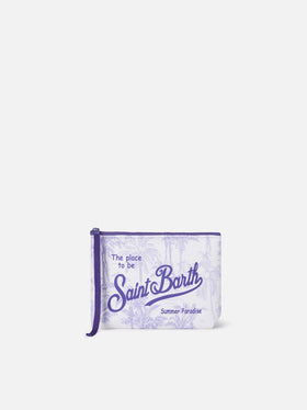 Pochette Aline in scuba con stampa toile de jouy
