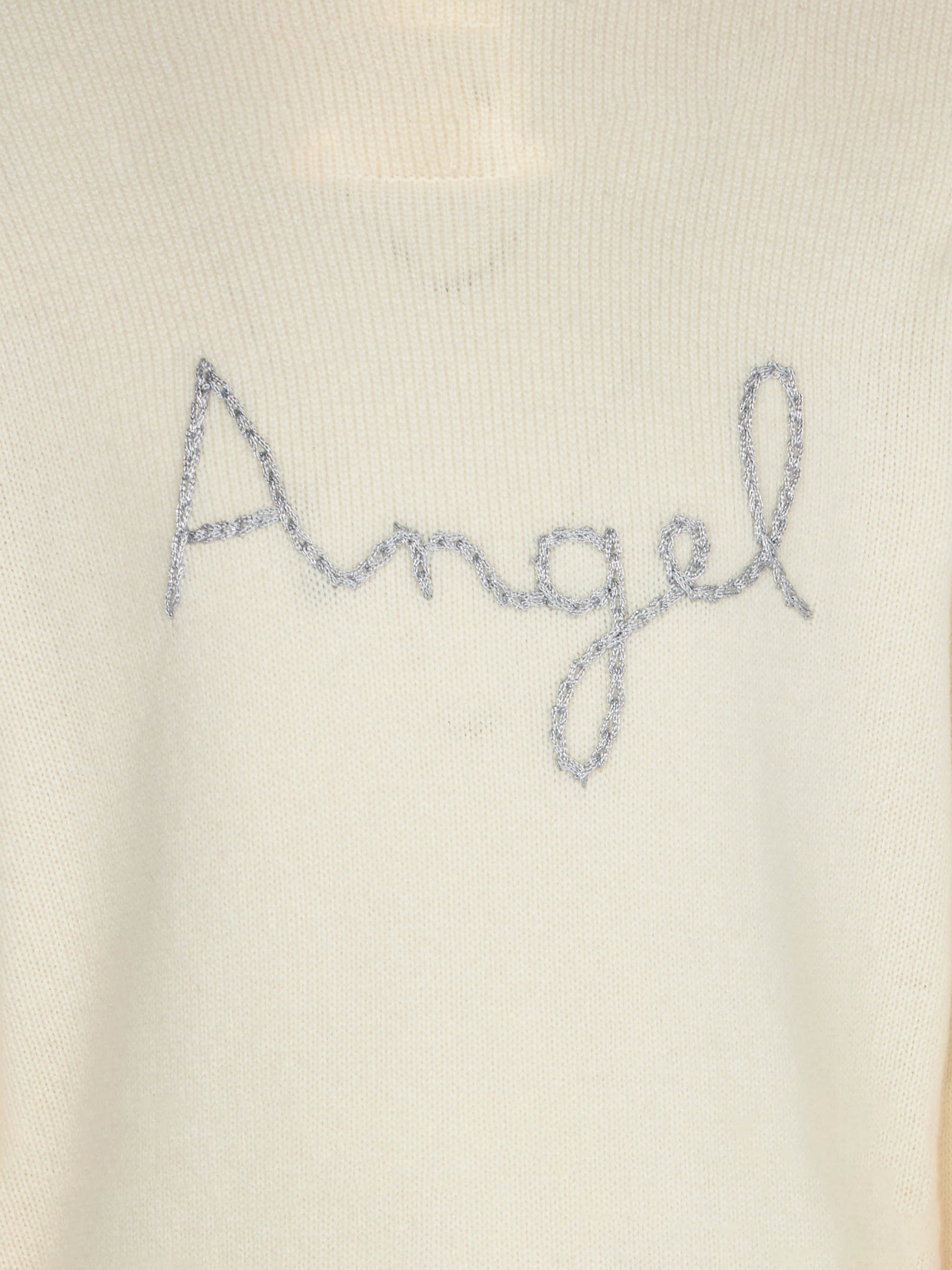 Girl white sweater angel wings embroidery - MC2 Saint Barth
