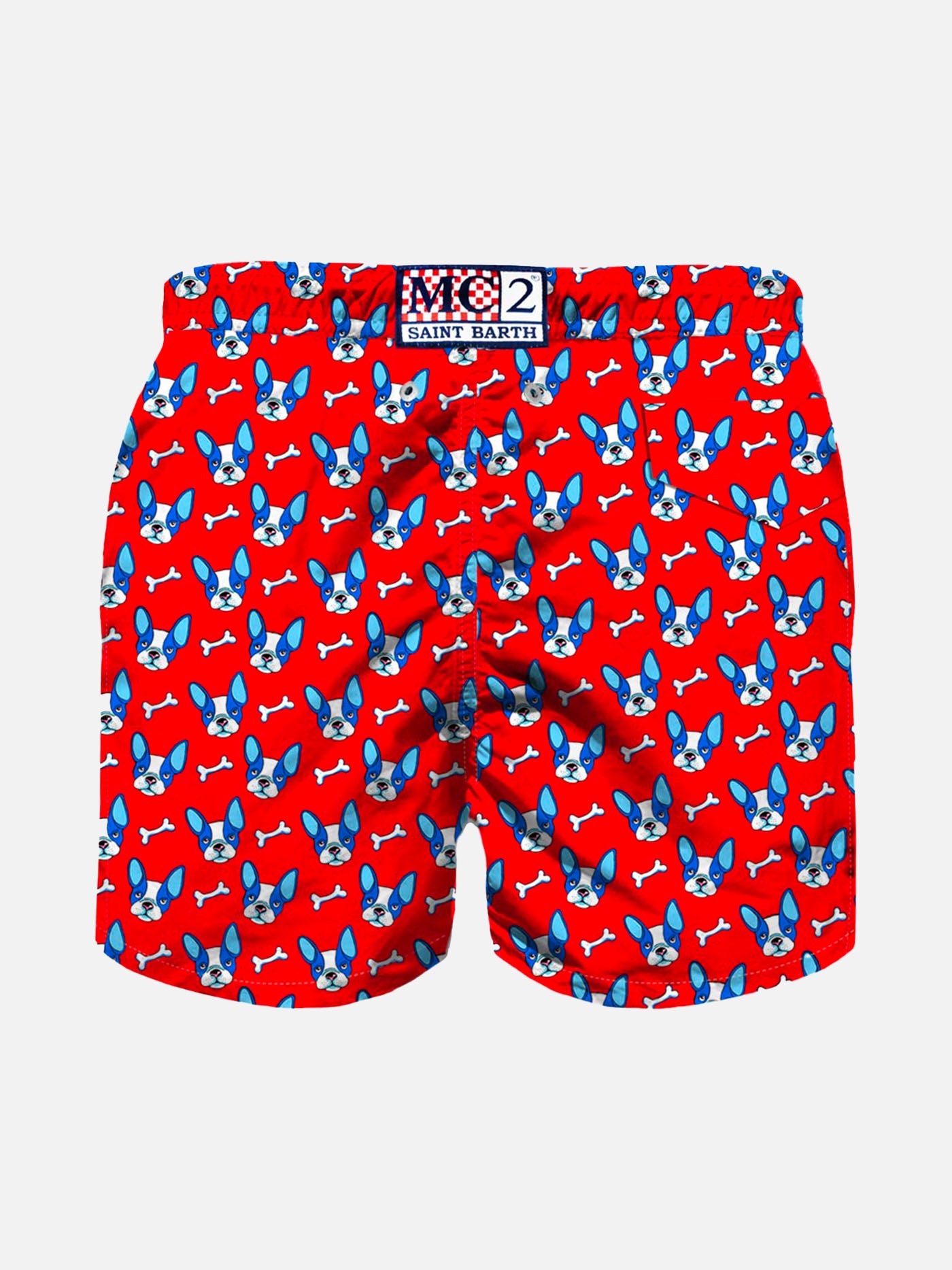 Badeshorts für Jungen aus leichtem Stoff mit französischem Bulldoggen-Print