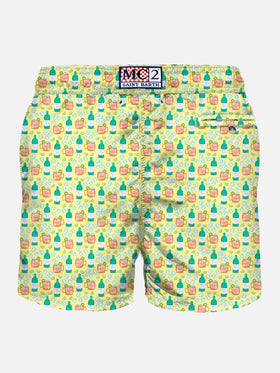 Light fabric man swim shorts cocktail print - MC2 Saint Barth