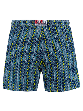 Man lightweight fabric swim-shorts Lighting Micro Fantasy with tennis print - MC2 Saint Barth
