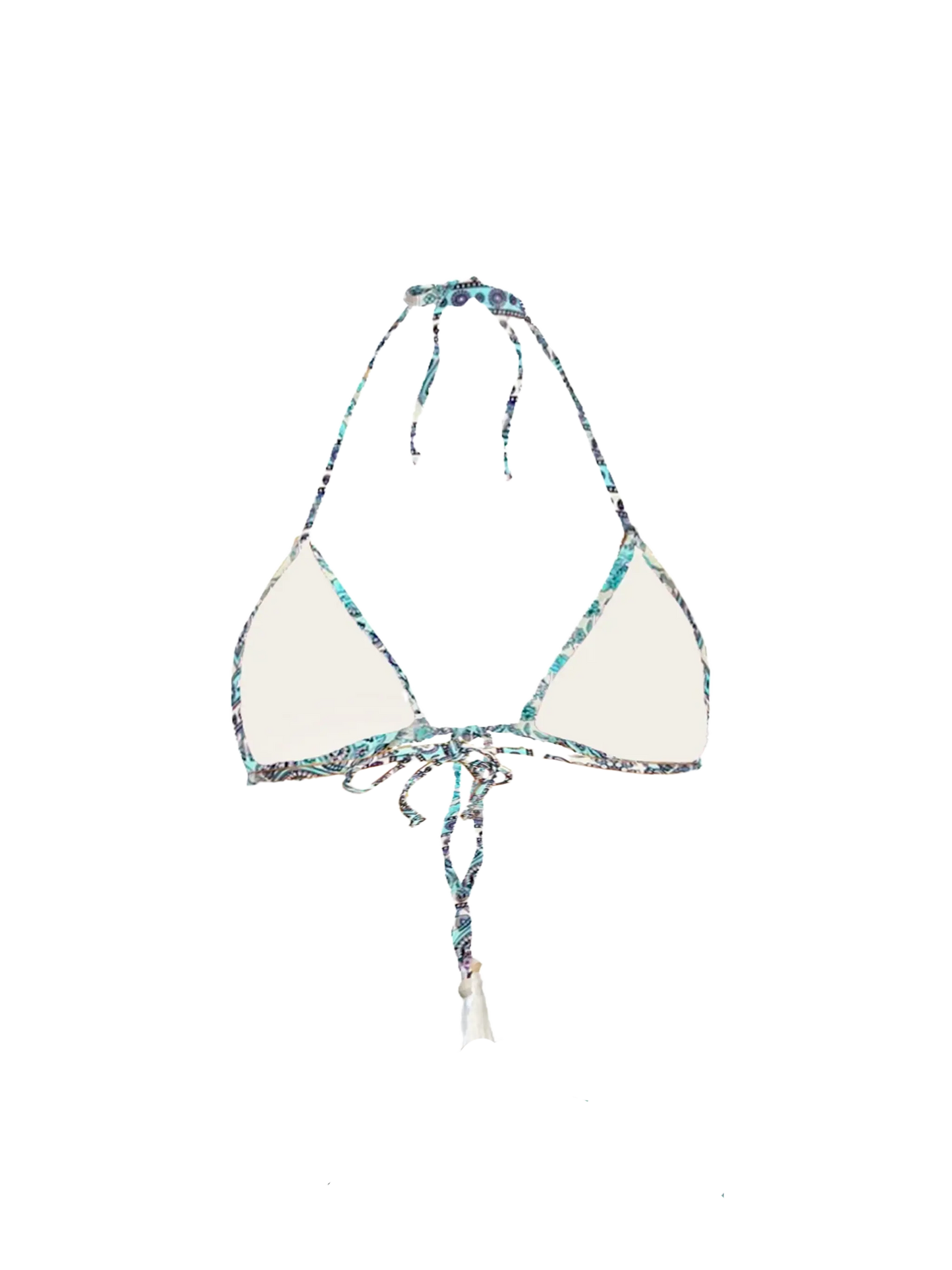 Gipsy print triangle top with tassels - MC2 Saint Barth