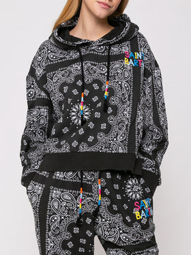 Cotton bandanna hoodie with Saint Barth embroidery - MC2 Saint Barth