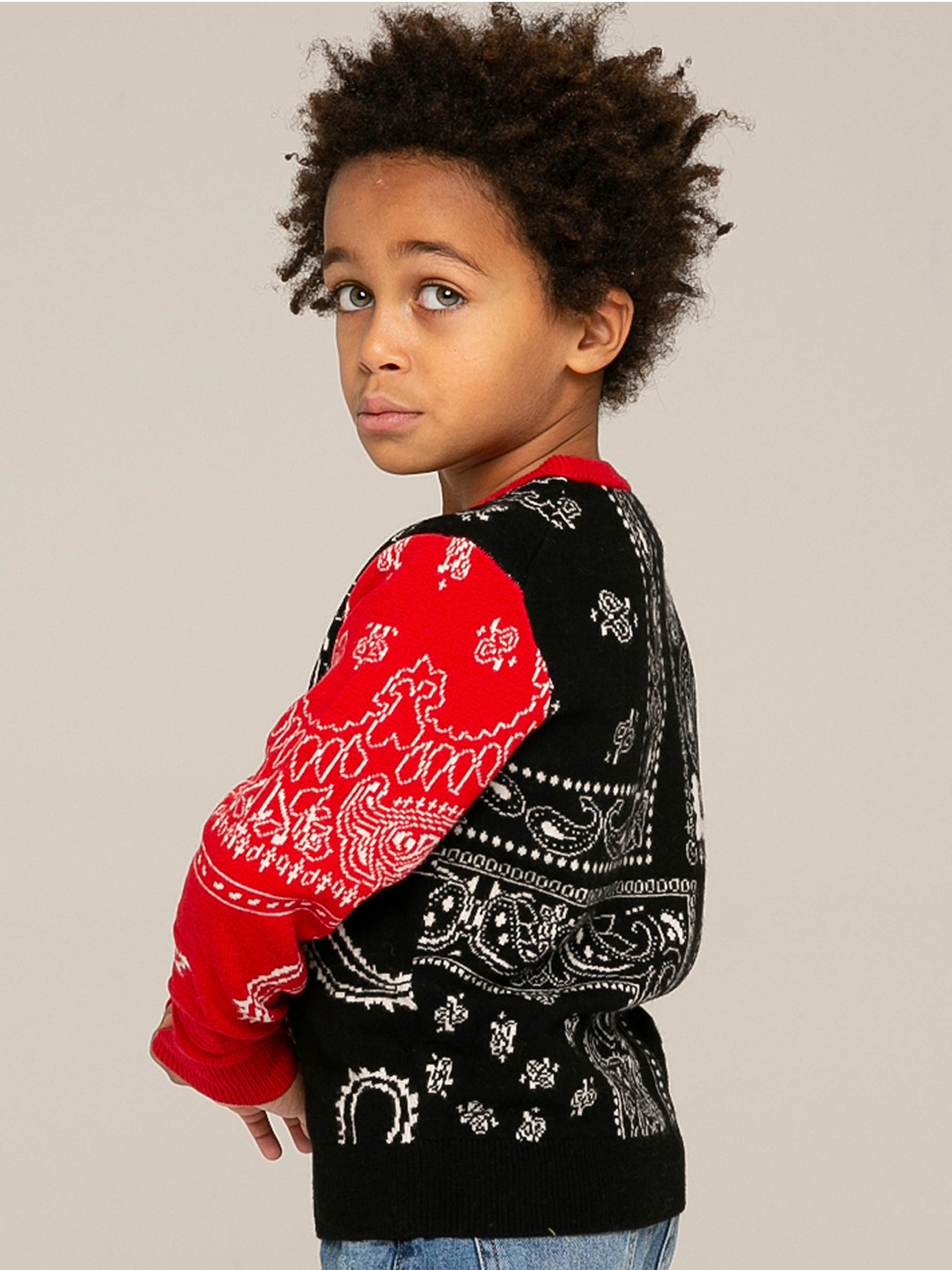 Boy bandanna sweater with Cowboy embroidery - MC2 Saint Barth