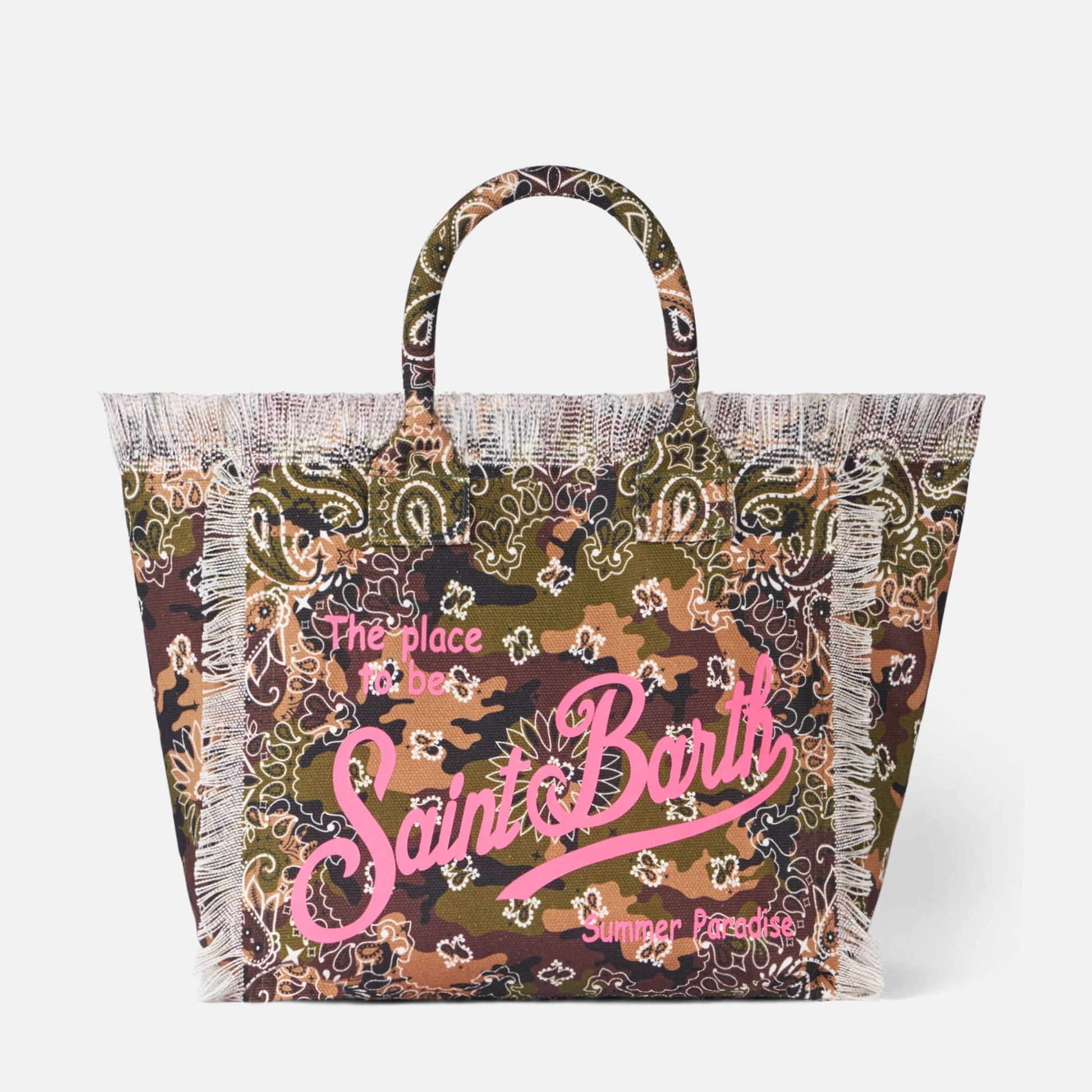 Vanity canvas shoulder bag with bandanna camouflage print - MC2 Saint Barth
