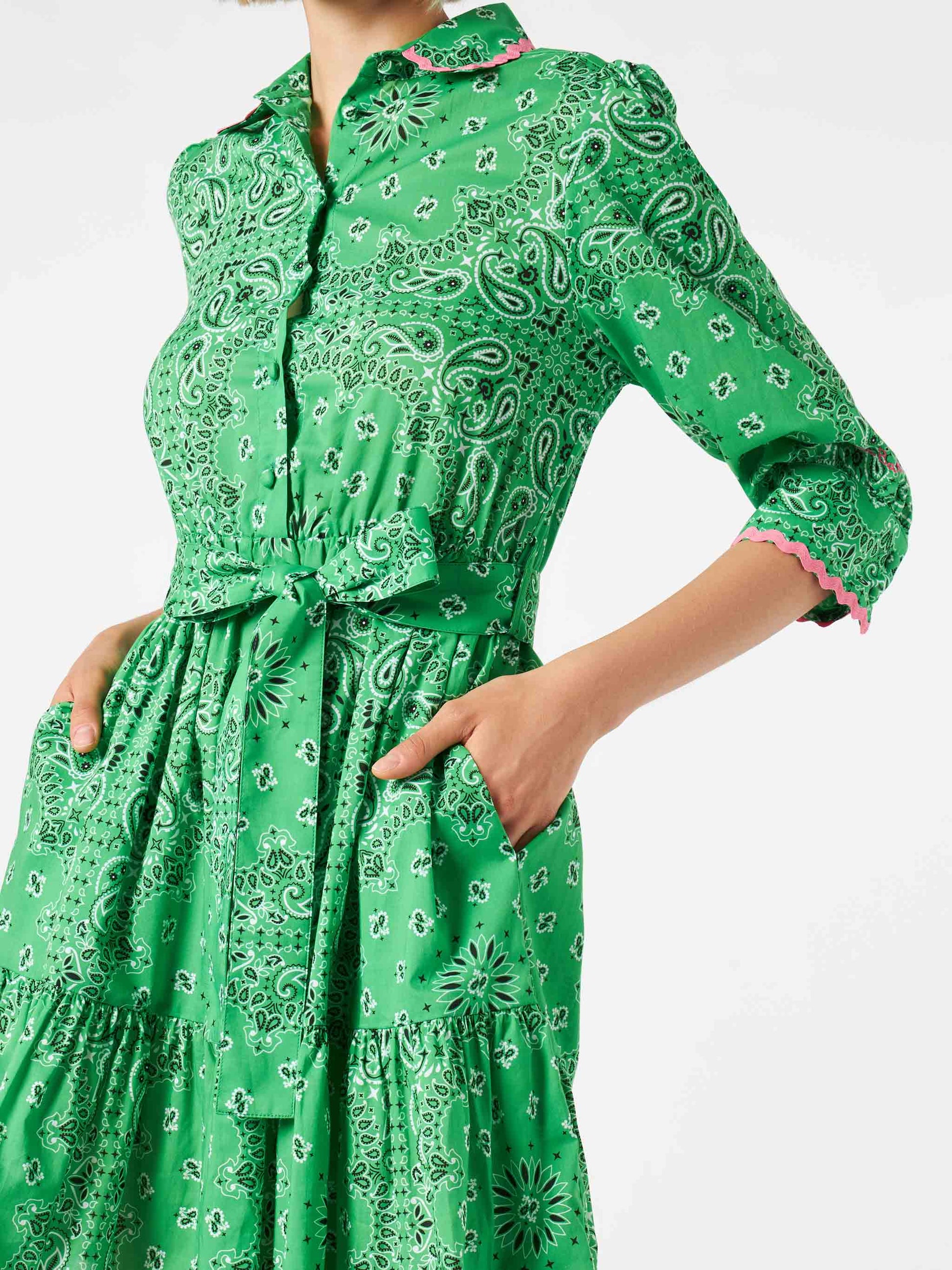 Bandanna print cotton short dress Daisi with embroideries - MC2 Saint Barth