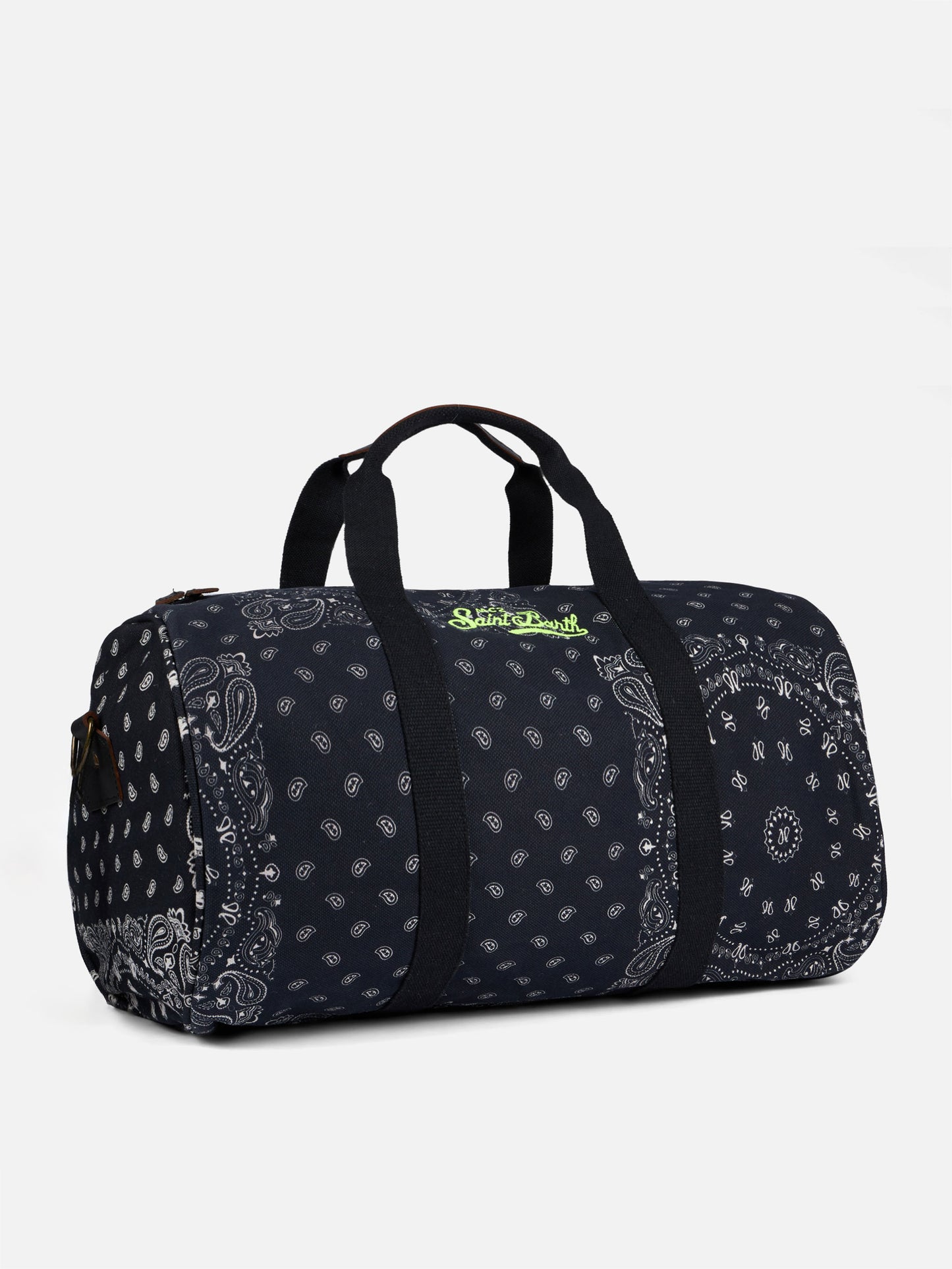 Travel duffel bag with black bandanna print - MC2 Saint Barth