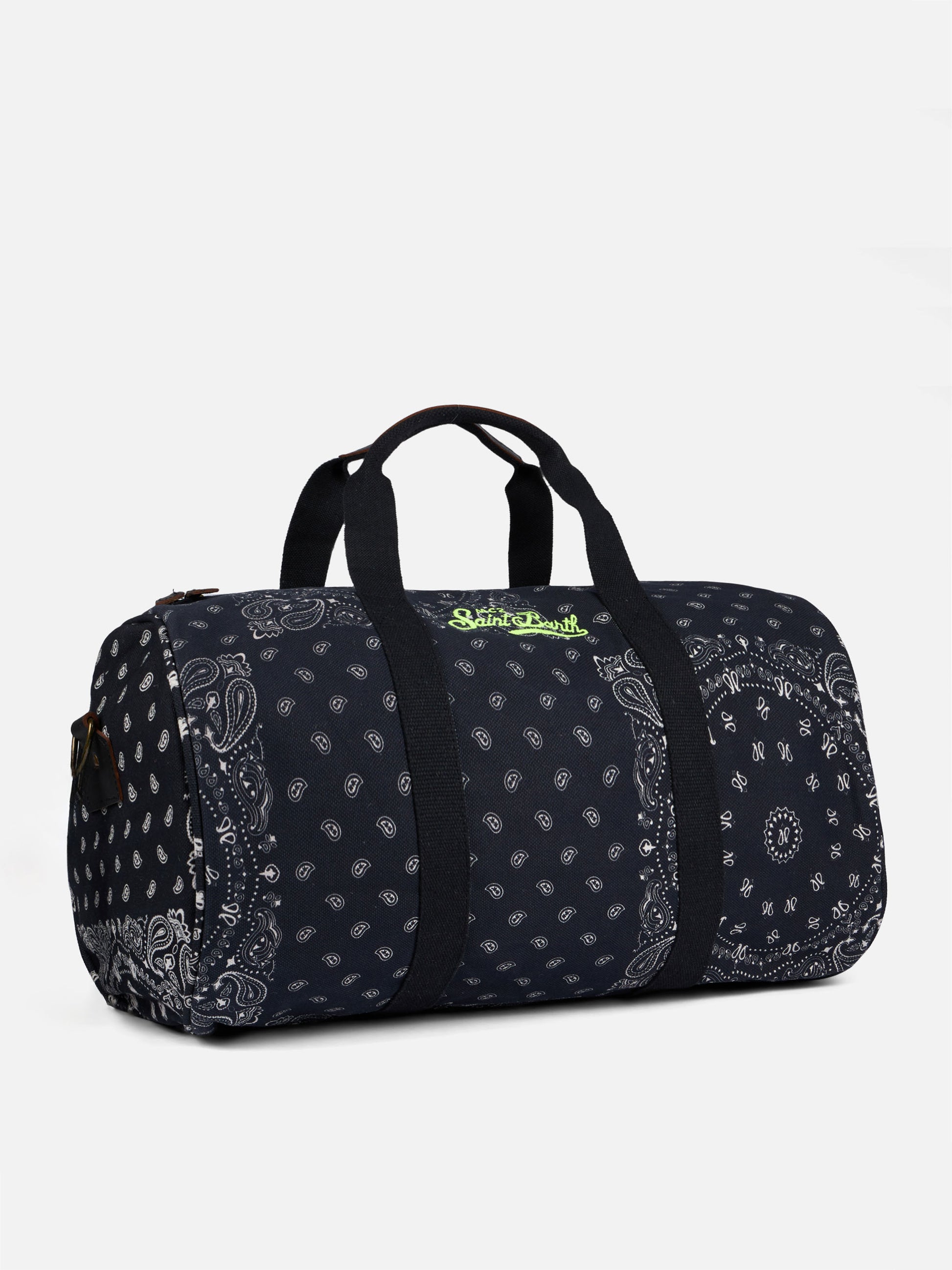 Travel duffel bag with black bandanna print - MC2 Saint Barth