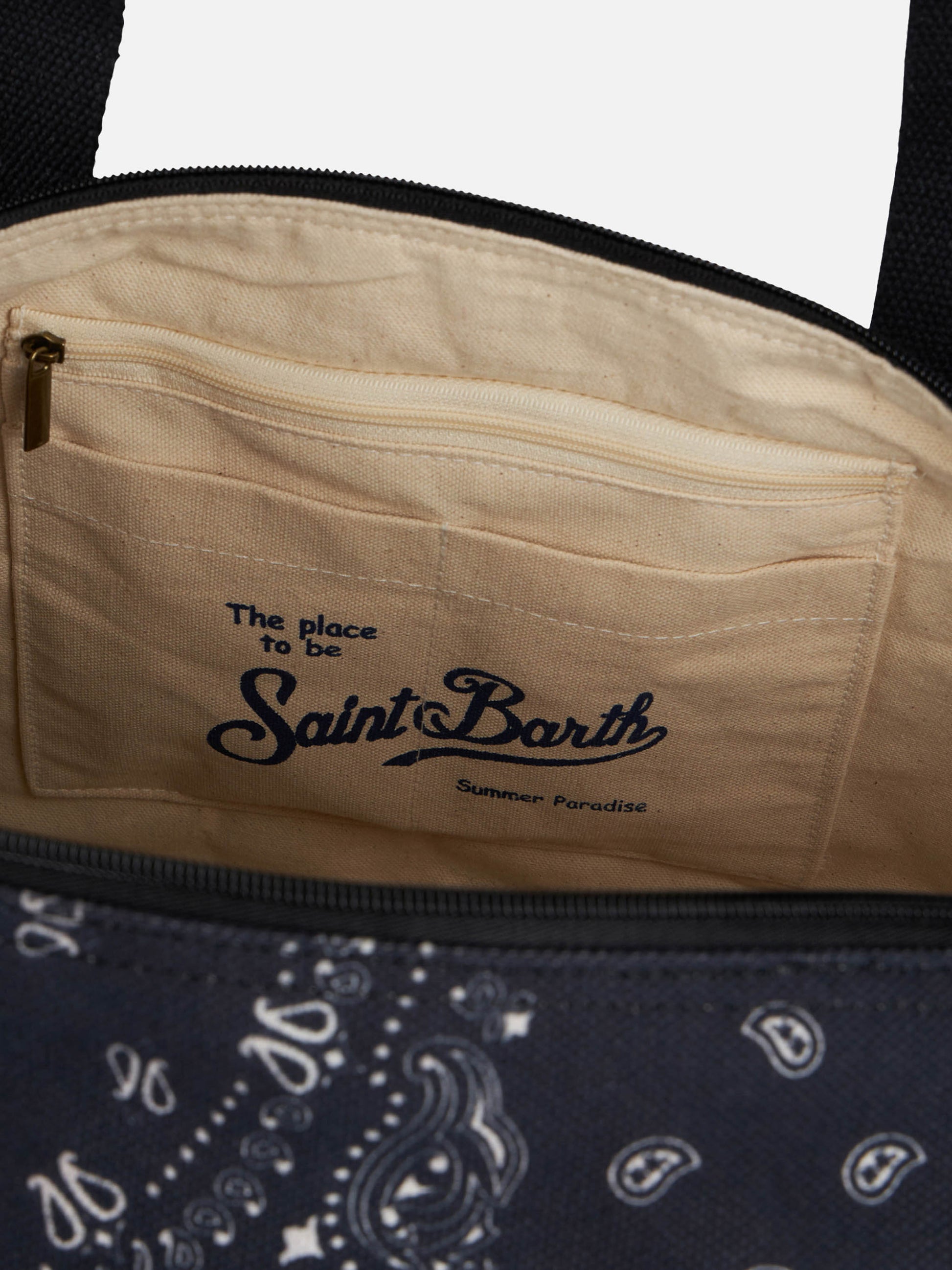 Travel duffel bag with black bandanna print - MC2 Saint Barth