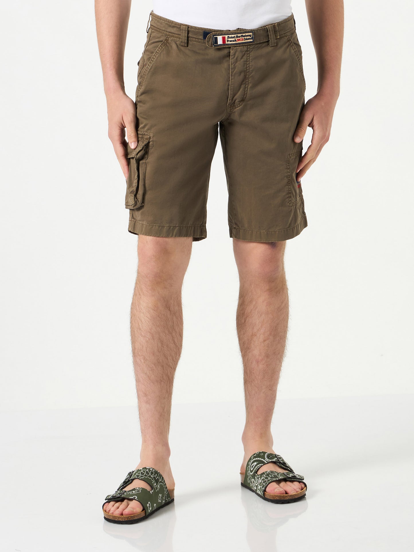 Man brown cargo bermuda with pockets - MC2 Saint Barth