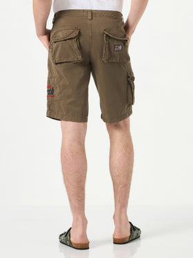 Man brown cargo bermuda with pockets - MC2 Saint Barth