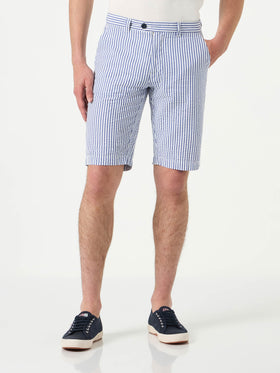 Blue striped bermuda shorts - MC2 Saint Barth