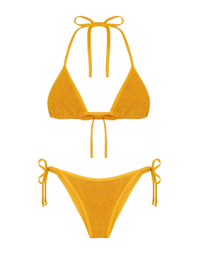 Woman ochre crinkle triangle bikini - MC2 Saint Barth