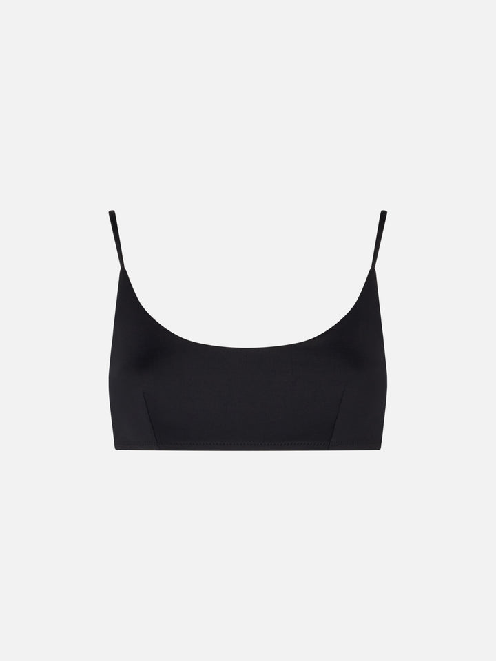 Schwarzer Bralette-Badeanzug für Damen