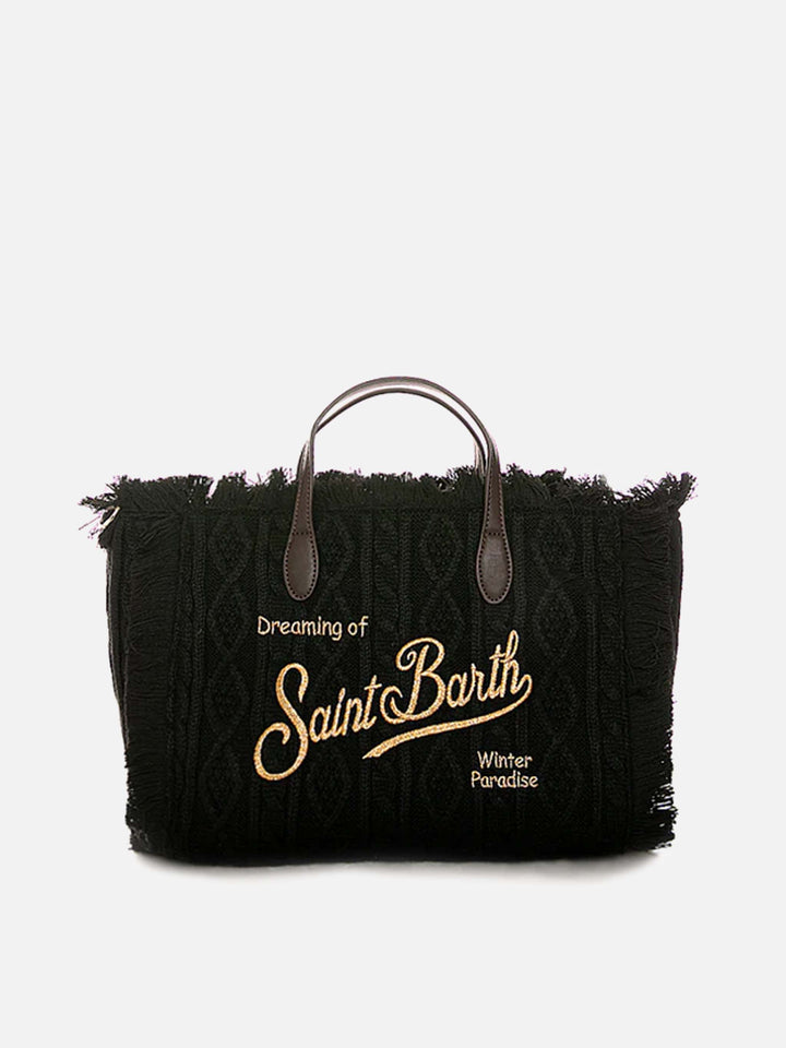 Colette black tricot handbag