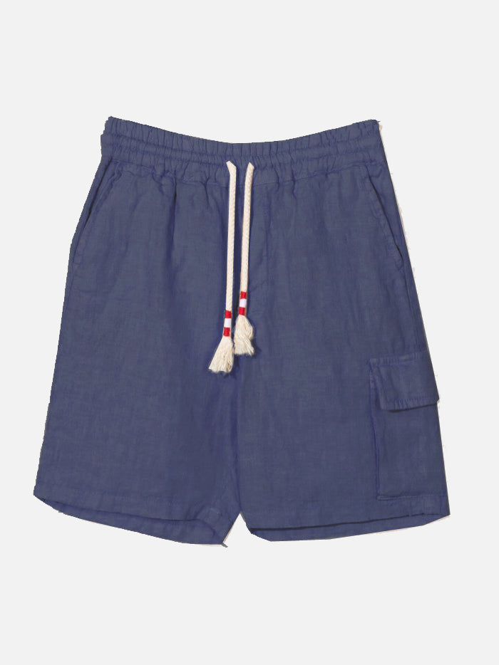 Blue color linen bermuda short - MC2 Saint Barth