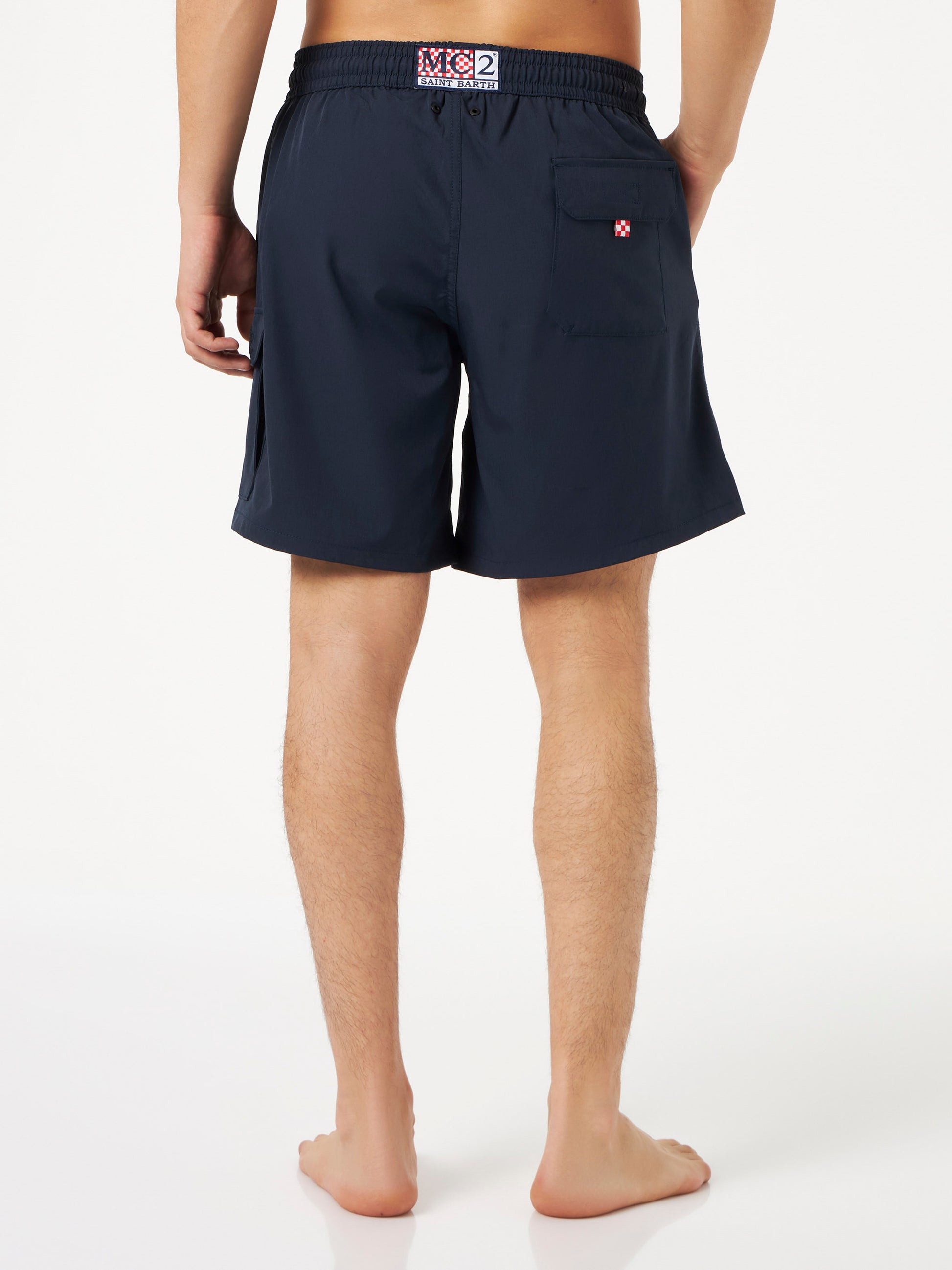 Man blue navy comfort and stretch swim shorts - MC2 Saint Barth