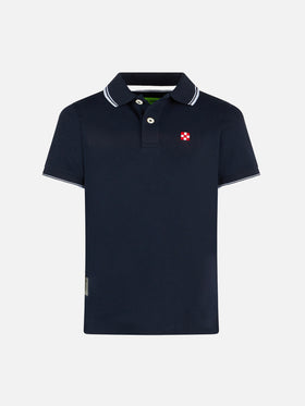 Blue piquet polo with St. Barth logo - MC2 Saint Barth