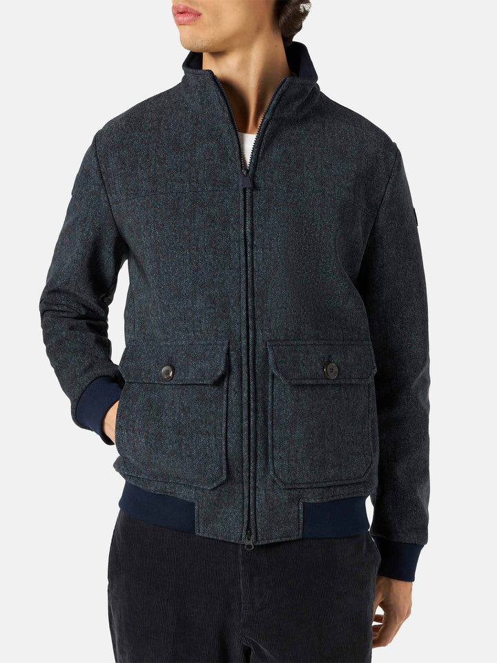 Man mélange blue thermo jacket Byron - MC2 Saint Barth