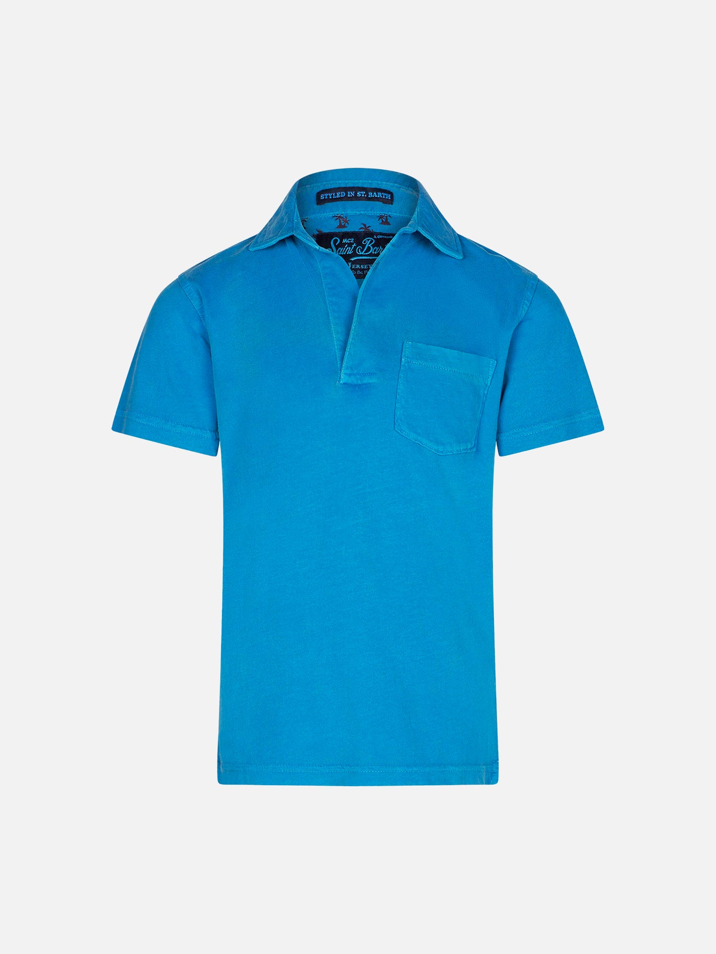 Boy bluette jersey polo - MC2 Saint Barth