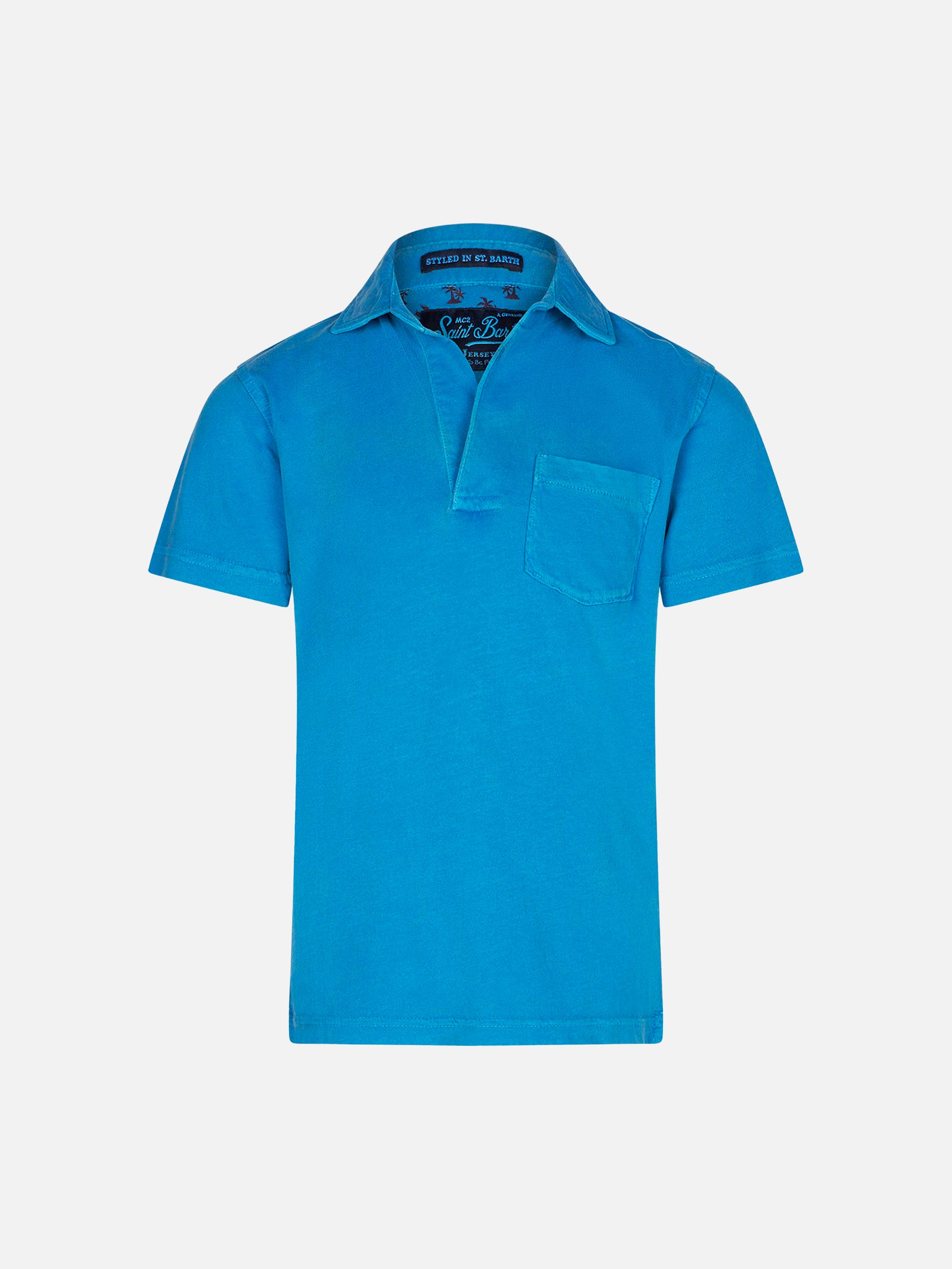 Boy bluette jersey polo - MC2 Saint Barth
