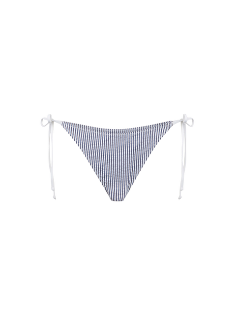 Woman seersucker swim briefs with striped print - MC2 Saint Barth