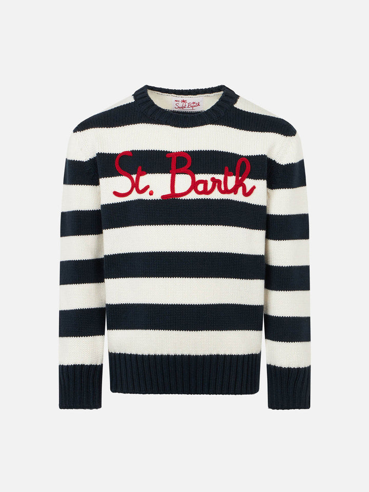 Boy cotton sweater with St. Barth embroidery - MC2 Saint Barth