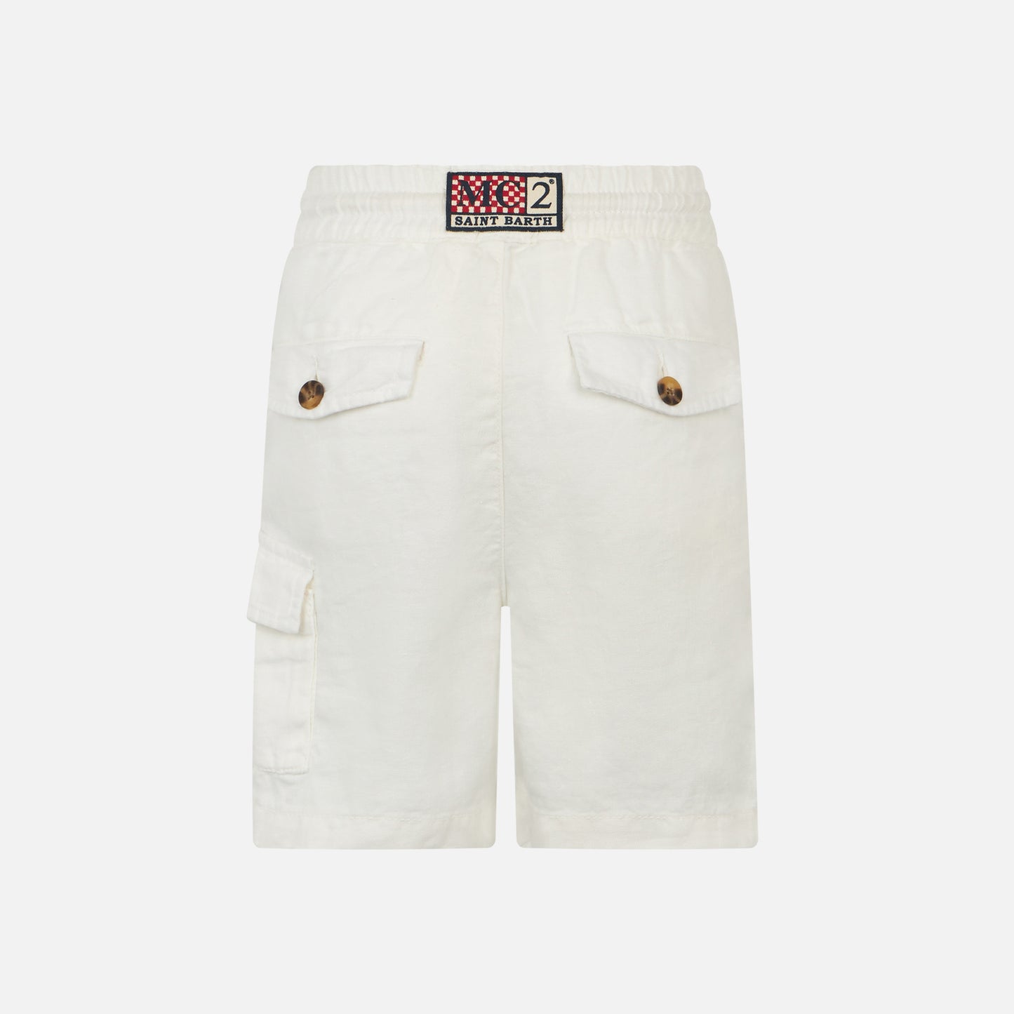 White color linen bermuda short - MC2 Saint Barth